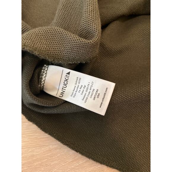 Untuckit Schrock Shirt Mens XXL Green Long Sleeve Henley Snap Casual Pullover - Picture 8 of 9